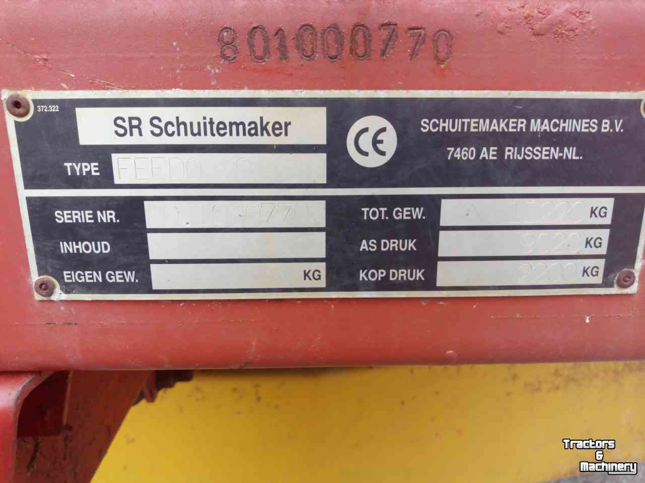 Remorque distributrice Schuitemaker Feedo 80-13