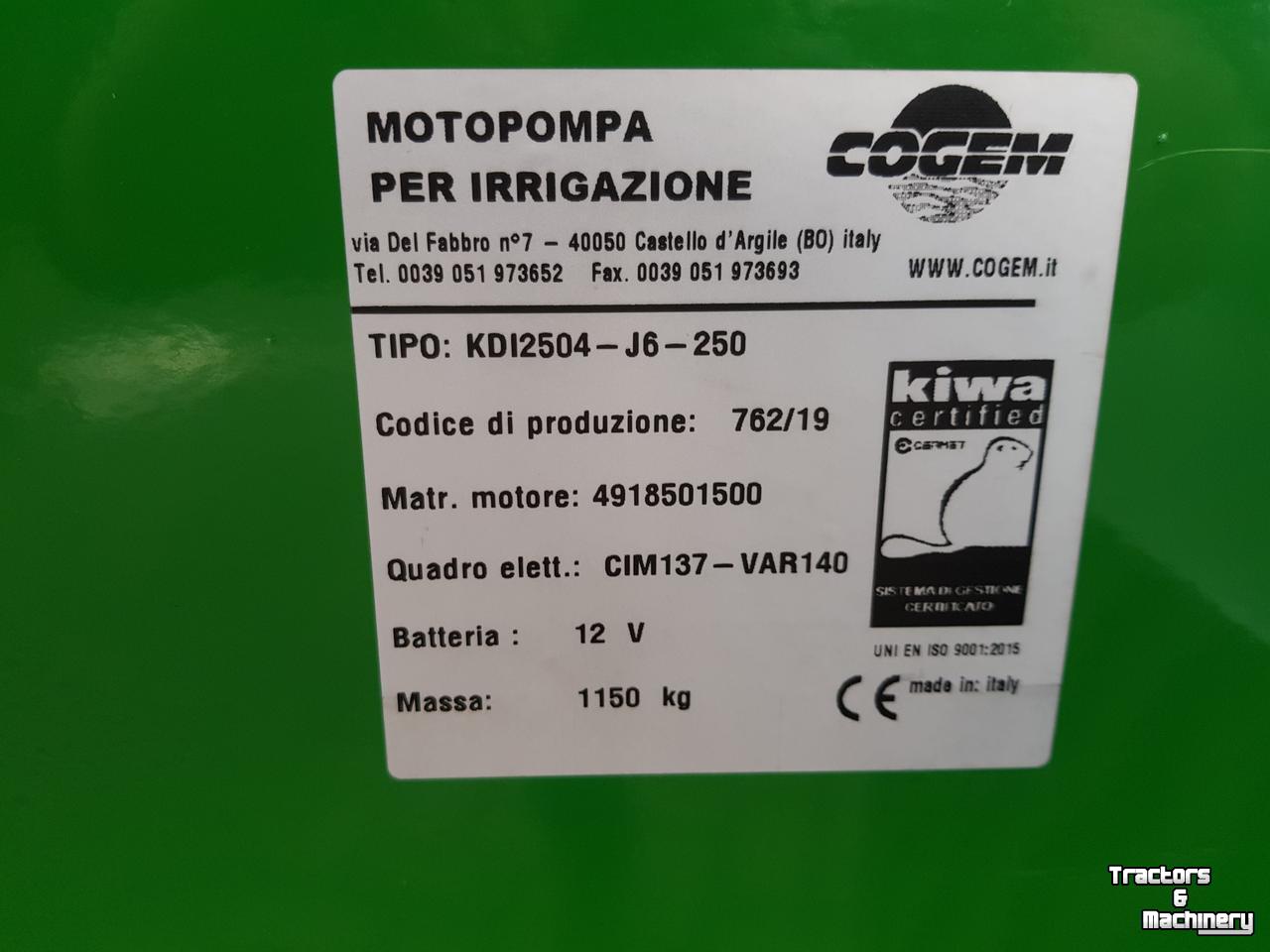 Moteur / Pompe stationair AGM Varisco pump type A565