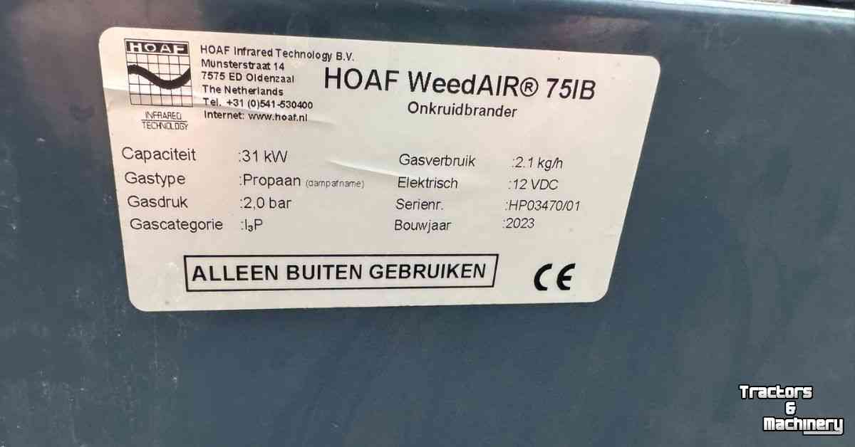 Désherbeur thermique Hoaf WeedAIR 75IB heteluchtmachine