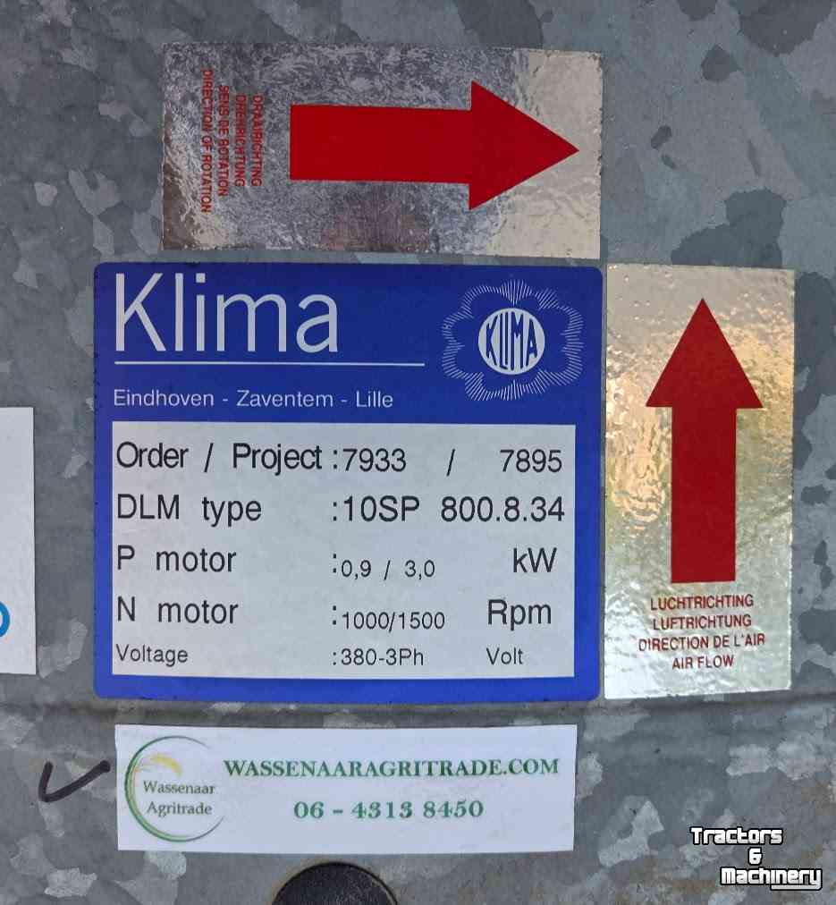 Système de ventilation d‘entrepot  Klima DLM-10SP Tweetoeren Axiaalventilatoren