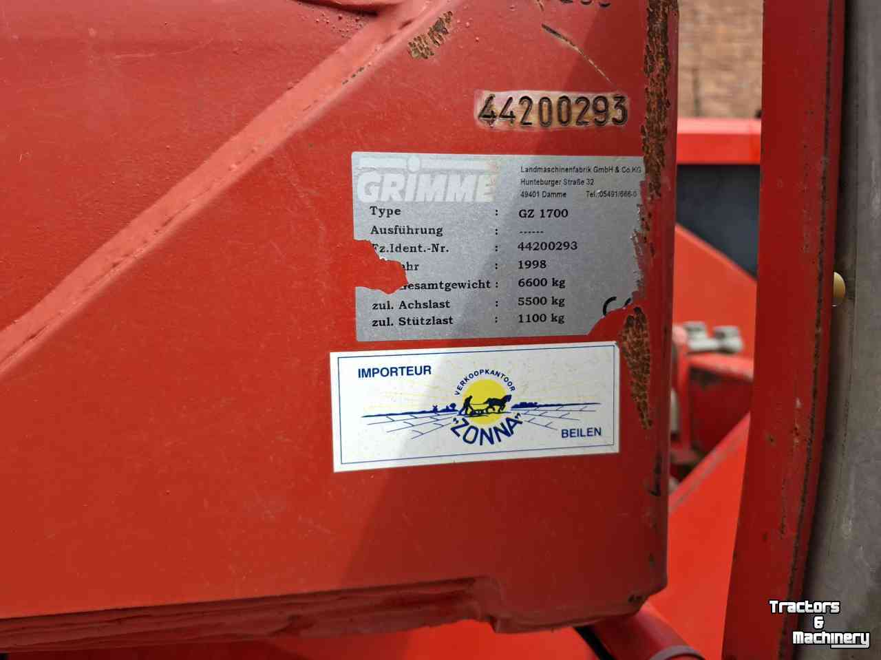 Arracheuse de pommes de terre Grimme GZ1700 DLS