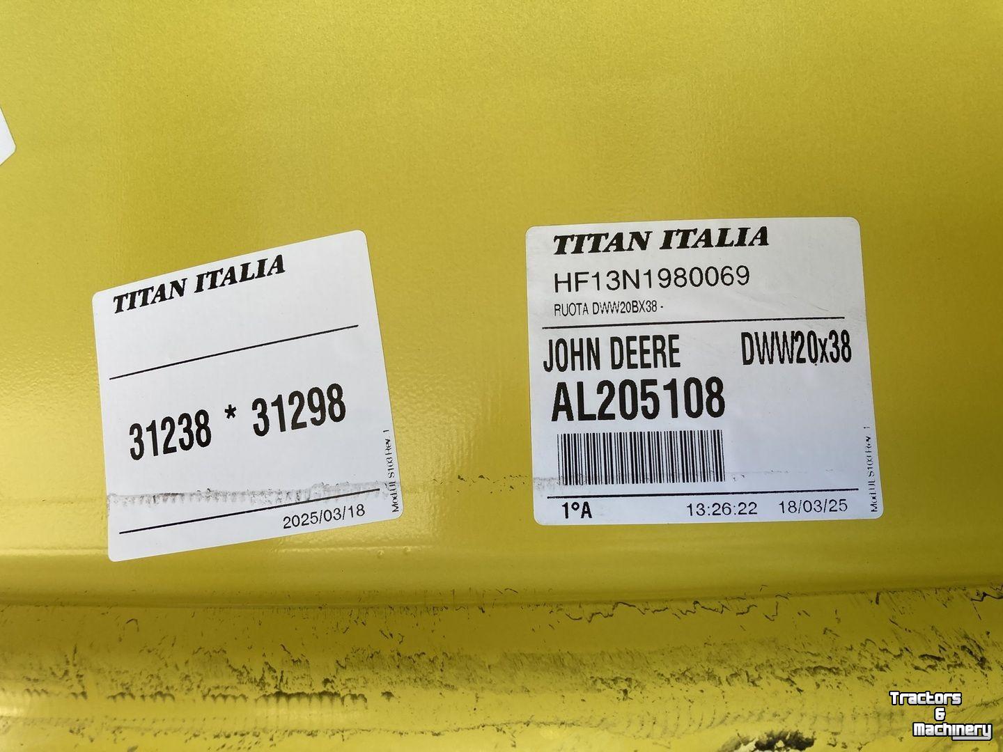 Roues, Pneus, Jantes, Barillets Jumelage John Deere 18 X 38 velg