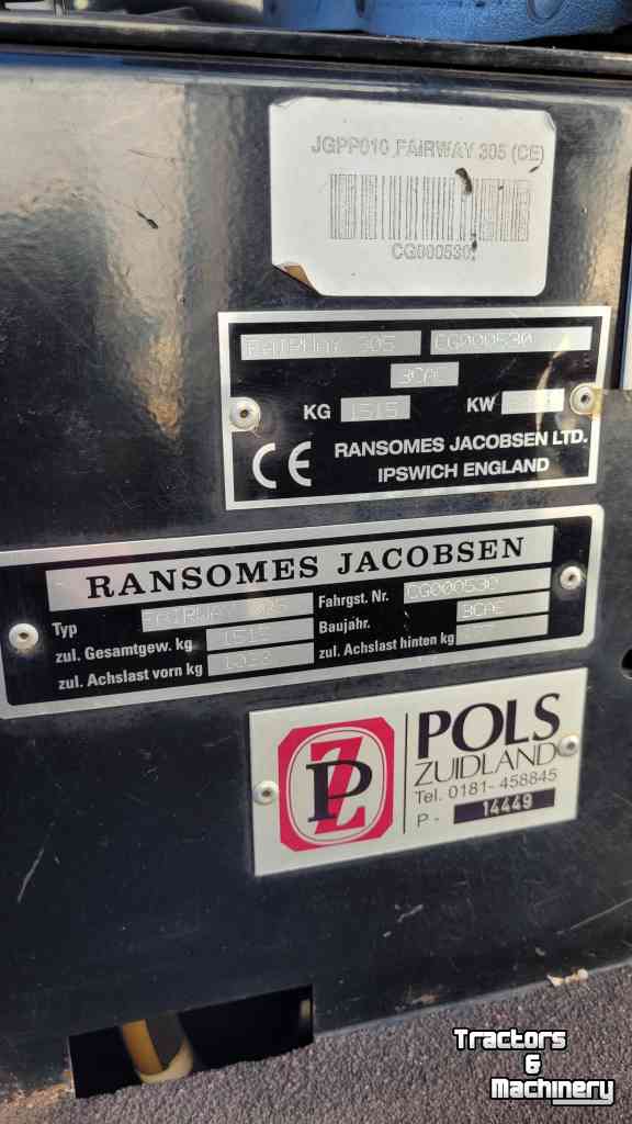 Faucheuse automotrice Ransomes Jacobsen Fairway 305 kooimaaier 4WD