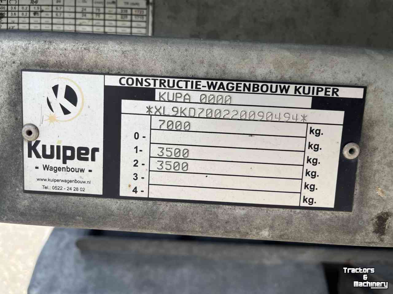 Remorque pour camion  Kuiper KD7002 Schamel aanhanger luchtgeremd