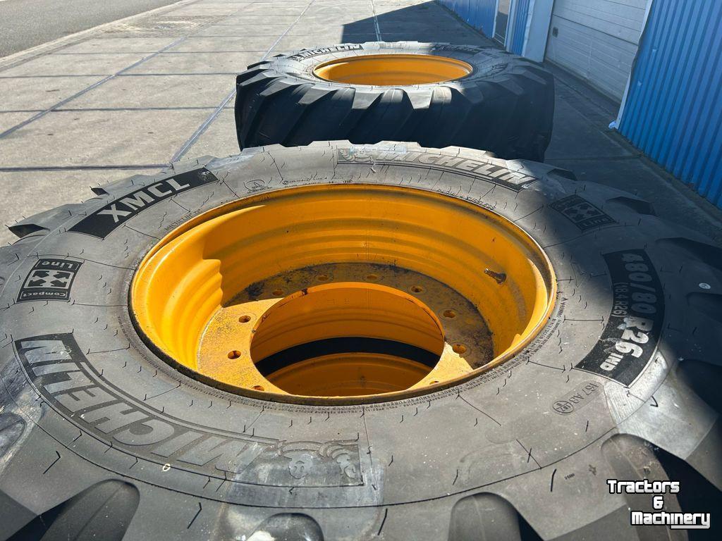 Roues, Pneus, Jantes, Barillets Jumelage Michelin 4x XMCL 480/80R26 JCB 12g.