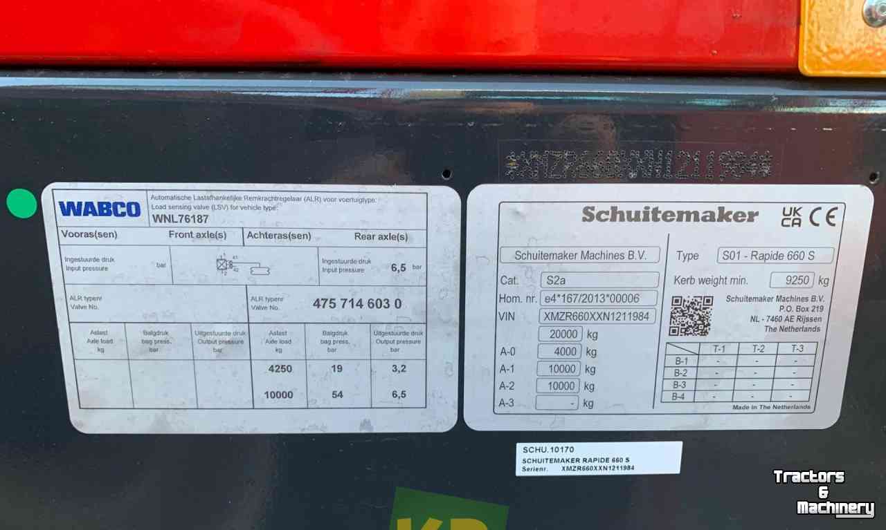 Autochargeuse Schuitemaker Rapide 660S