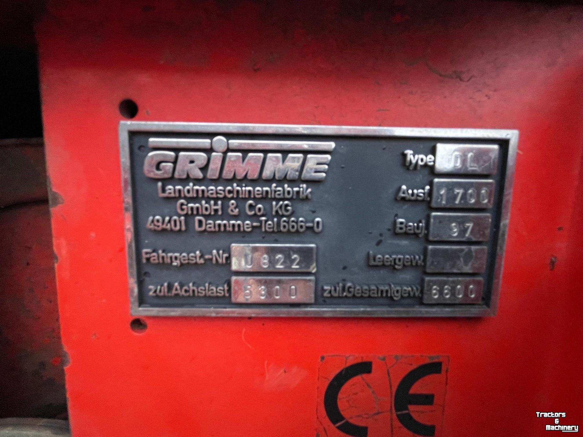 Arracheuse de pommes de terre Grimme DL 1700 wagenrooier
