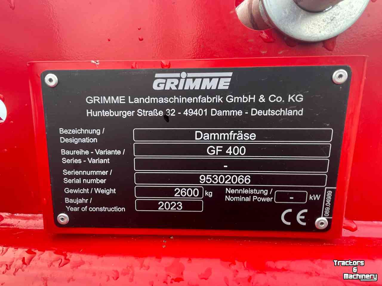 Fraise buteuse Grimme GF400