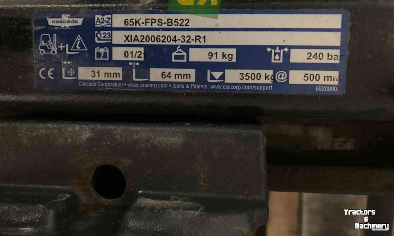 Fourches à palettes cadre Cascade 65K-FPS-B522 Vorkversteller + Lepels