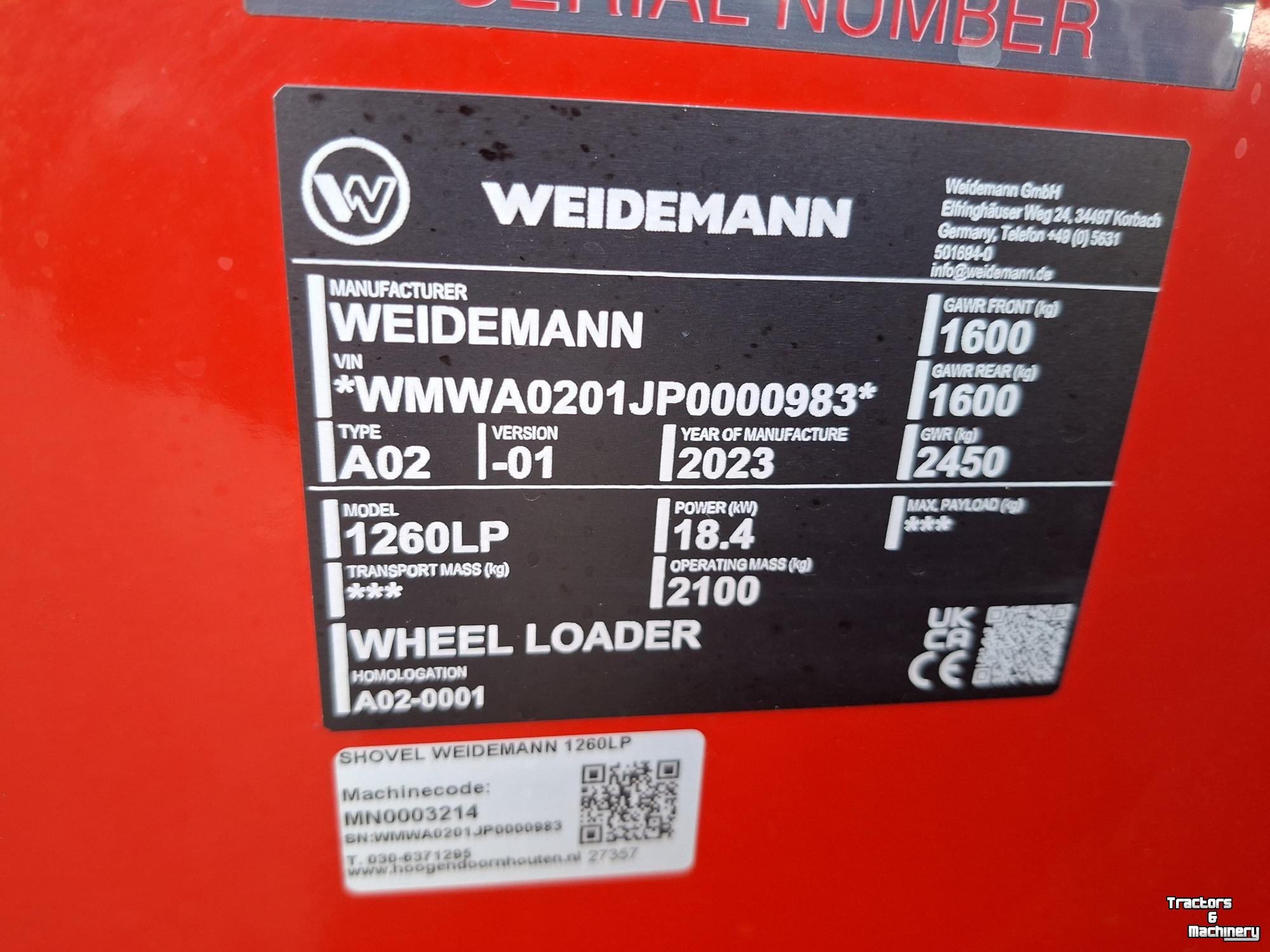 Chargeuse sur pneus Weidemann 1260LP