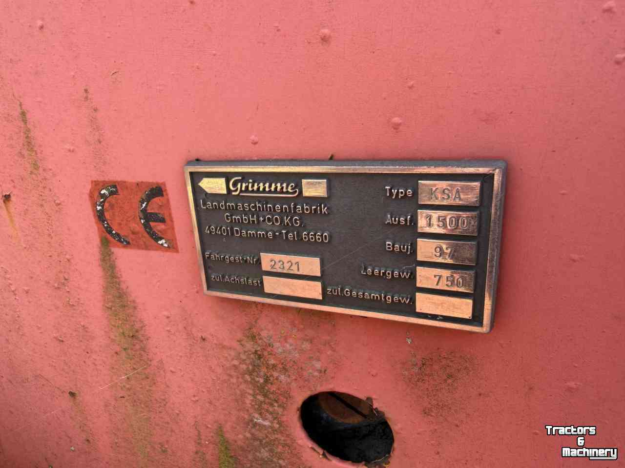 Broyeur de fanes Grimme KSA 1500