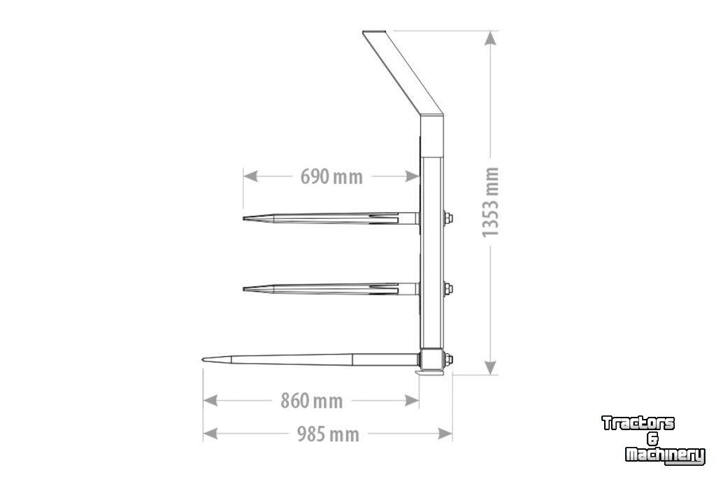 Grappins à fumier Qmac MESTVORK 1.80M MAXI EXTRA ZWAAR