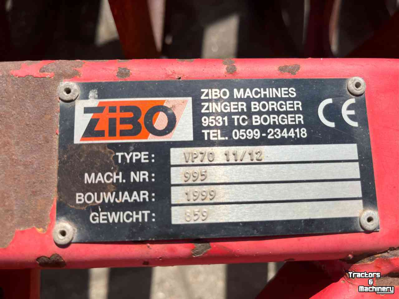 Rouleau compacteur latérale / avant Zibo VP70 11/12 vorenpakker 2,50 m. grondbewerking