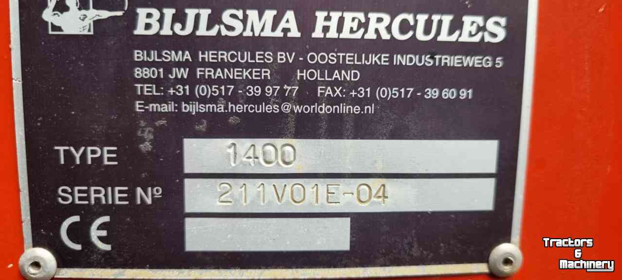 Benne agricole Bijlsma Hercules 1400