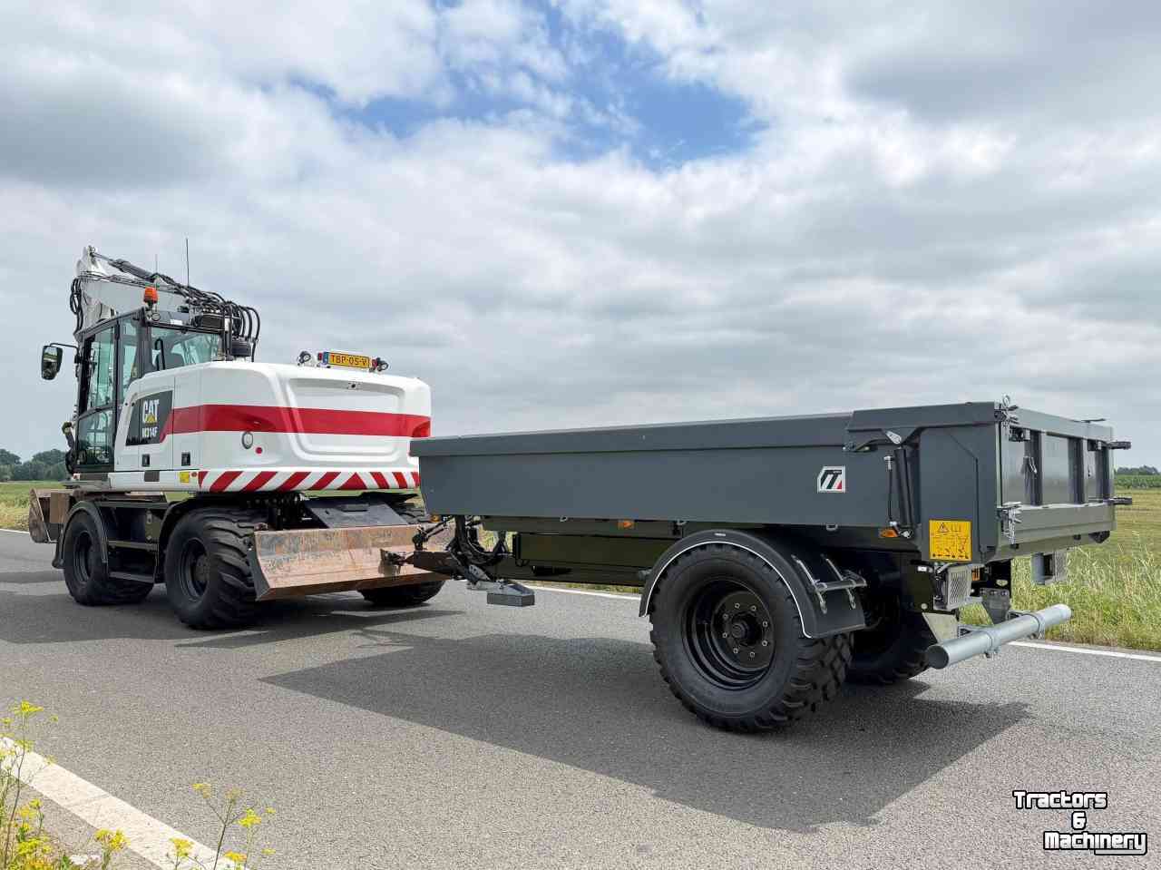 Pelles sur pneus Caterpillar Cat M314F - Engcon + bakkenwagen Mobiele graafmachine Midejo