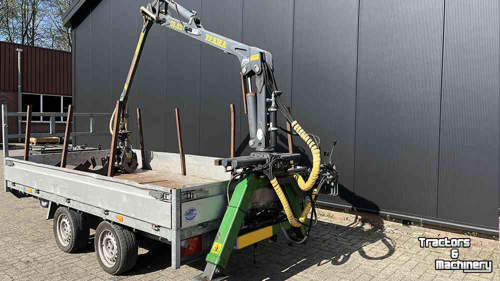 Remorque automobile jusqu’ à 3500 Kg  Aanhangwagen met bosbouwkraan