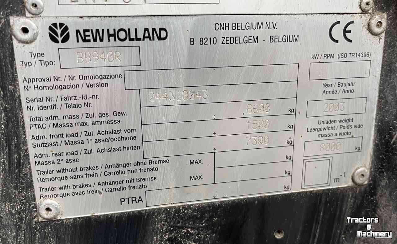 Presses New Holland BB940R Grootpakpers weidebouwmachines
