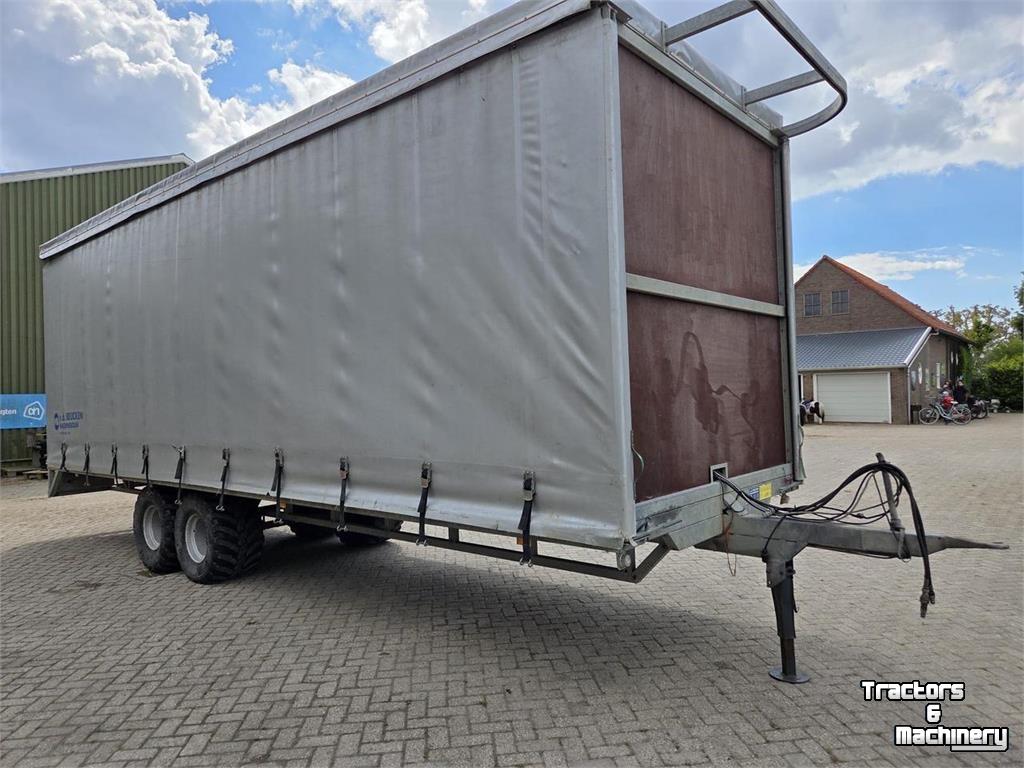 Remorque à bâche pour transport / Remorque de récolte trainé  Onbekend VD Beucken oogstwagen