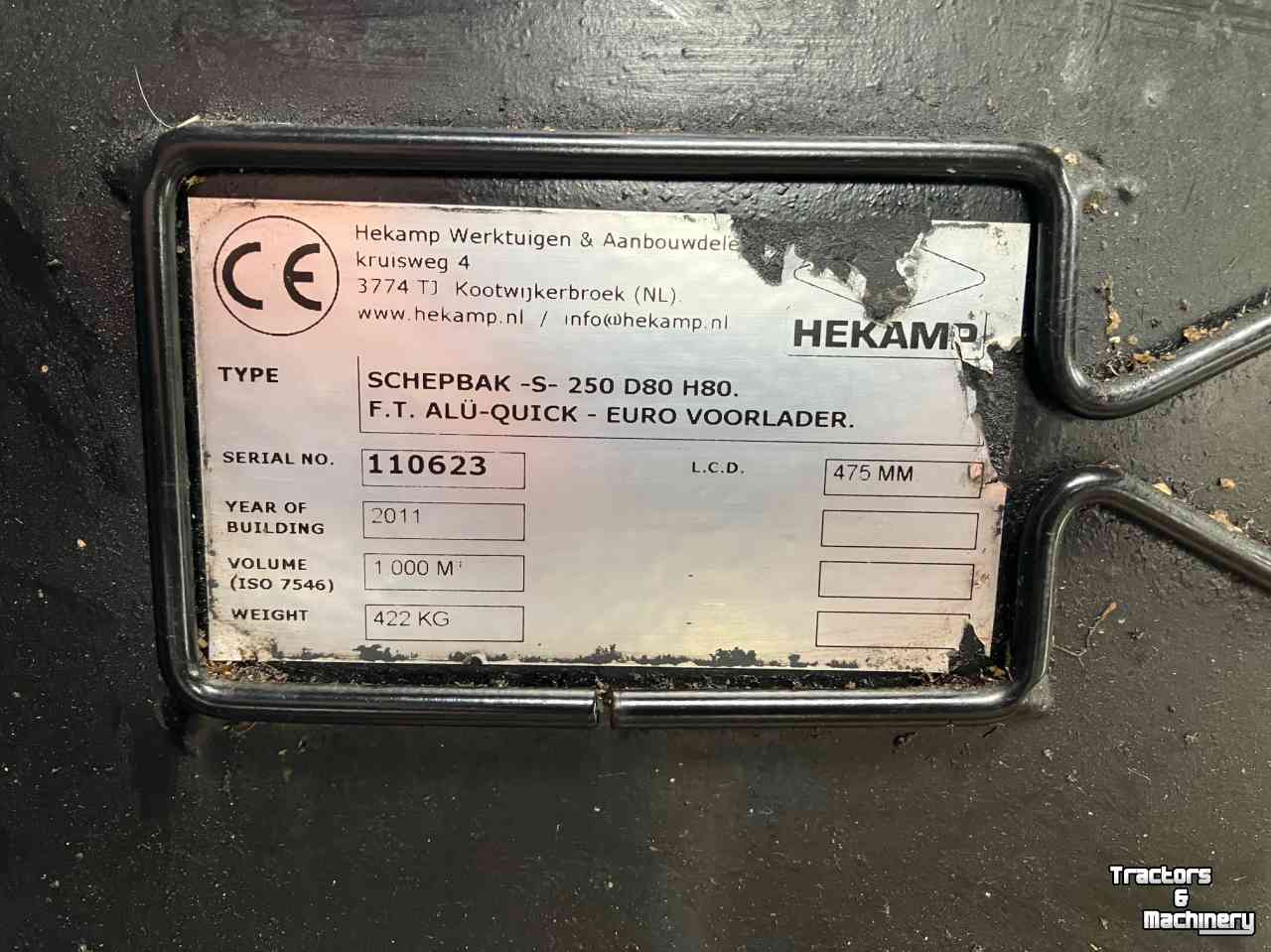 Godets chargeur Hekamp SB-S-250-D80-H80