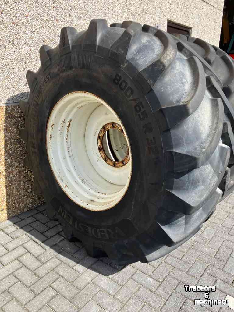 Roues, Pneus, Jantes, Barillets Jumelage Vredestein Set TRAXION HARVEST 800/65R32 compleet op Velg aansluiting 280/335/10gaats