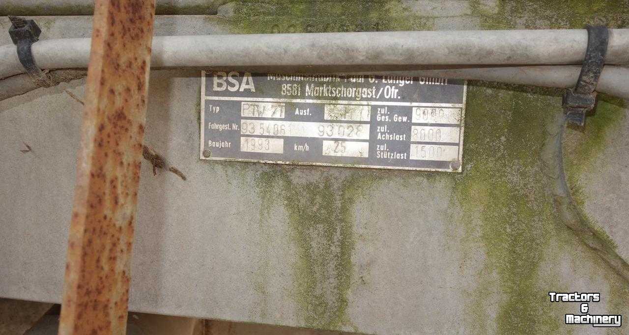 Tonneau de lisier BSA 7000 PTW Wormpomptankwagen Mesttank