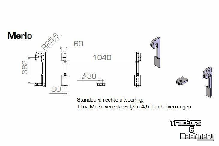 Autres pièces d’équipement et accessoires Qmac HAKENSET: MERLO 4500 KG