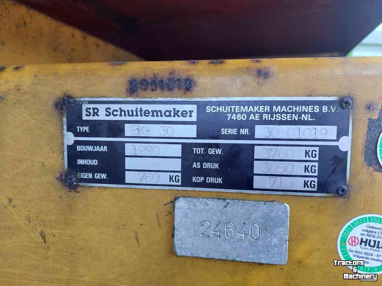 Benne agricole Schuitemaker EK30 Kipwagen
