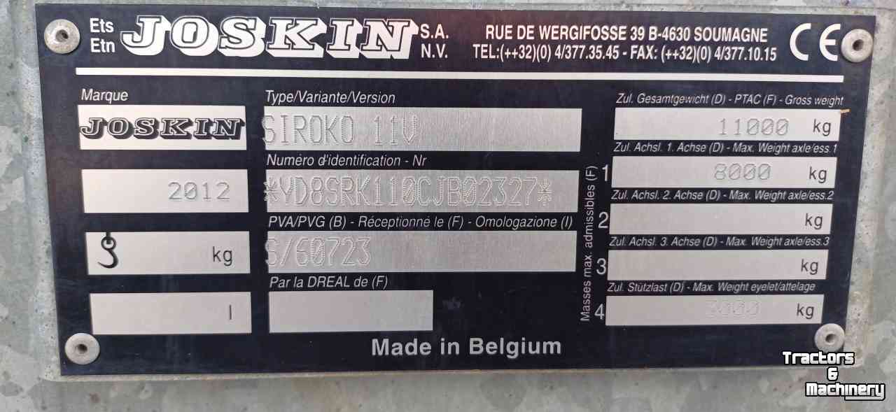 Epandeur de fumier Joskin Siroko 11V