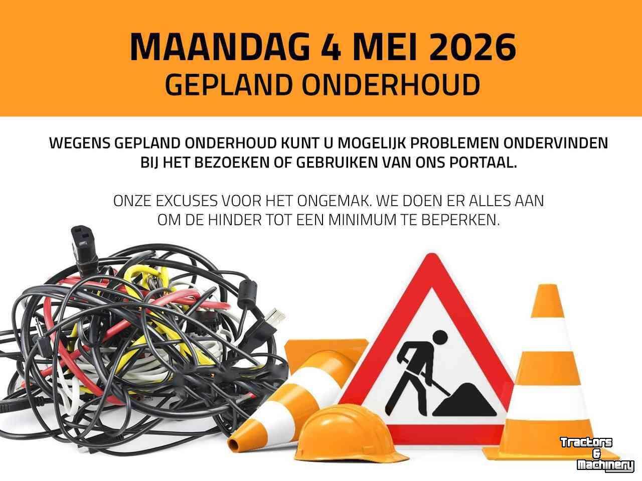 Autres tracteurs et accessoires  Gepland onderhoud maandag 4 mei 2026