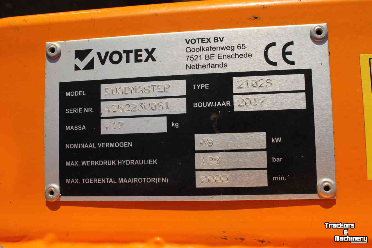 Rotobroyeur Votex Roadmaster RM2102 zij-klepelmaaier hamerklepels