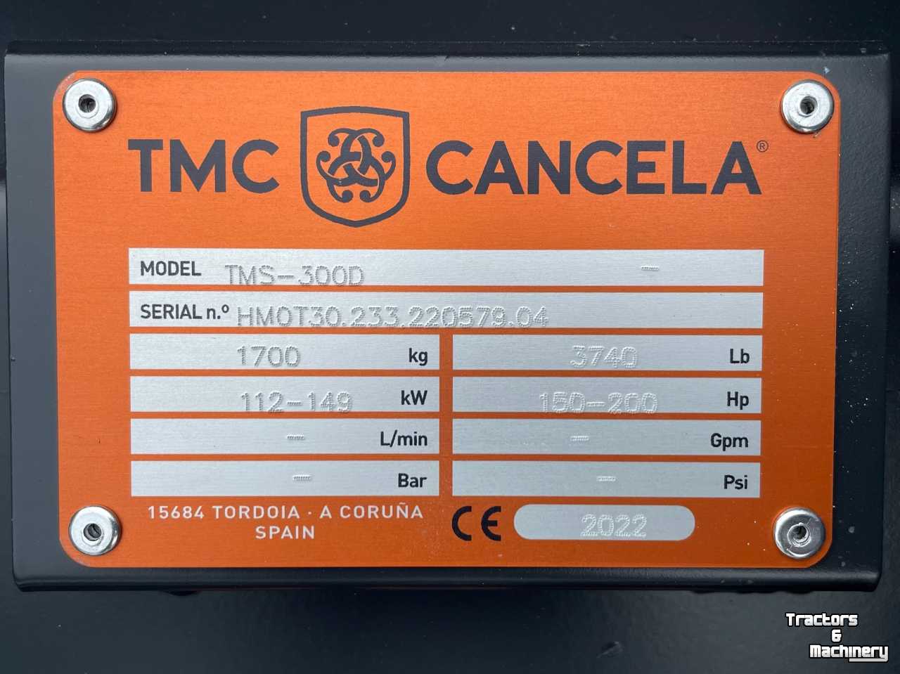 Rotobroyeur TMC Cancela TMS 300D front klepelmaaier