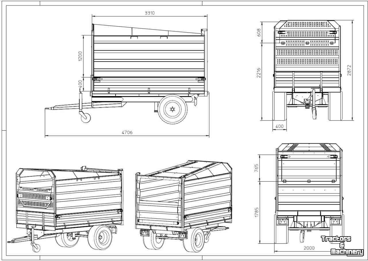 Remorque à copeaux de bois Jako Tiger 35 snipperkipper voor houtversnipperaar