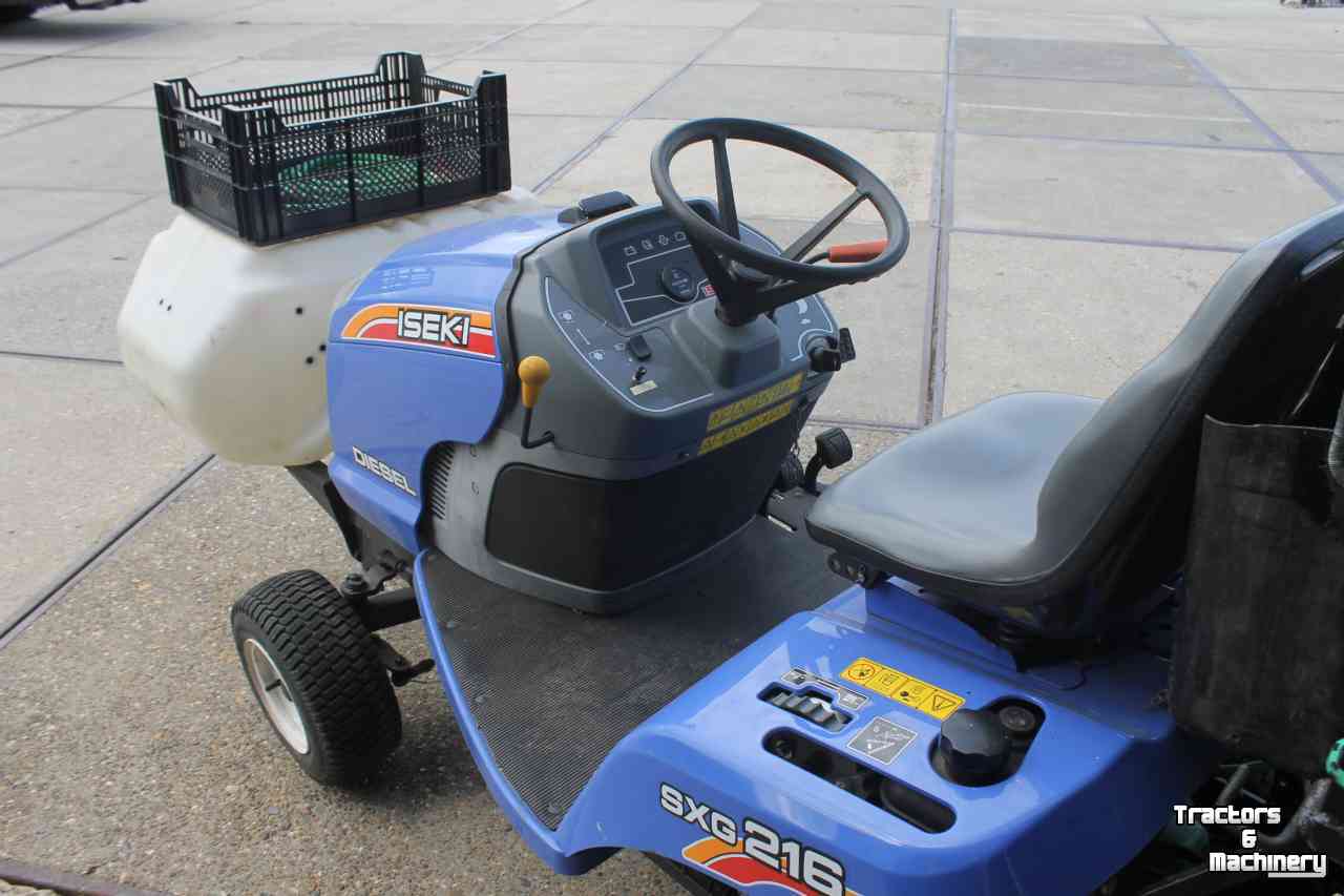 Tracteur pour horticulture Iseki SXG216H diesel hydrostaat minitrekker met Weedmaster onkruidkoker heetwatermachine