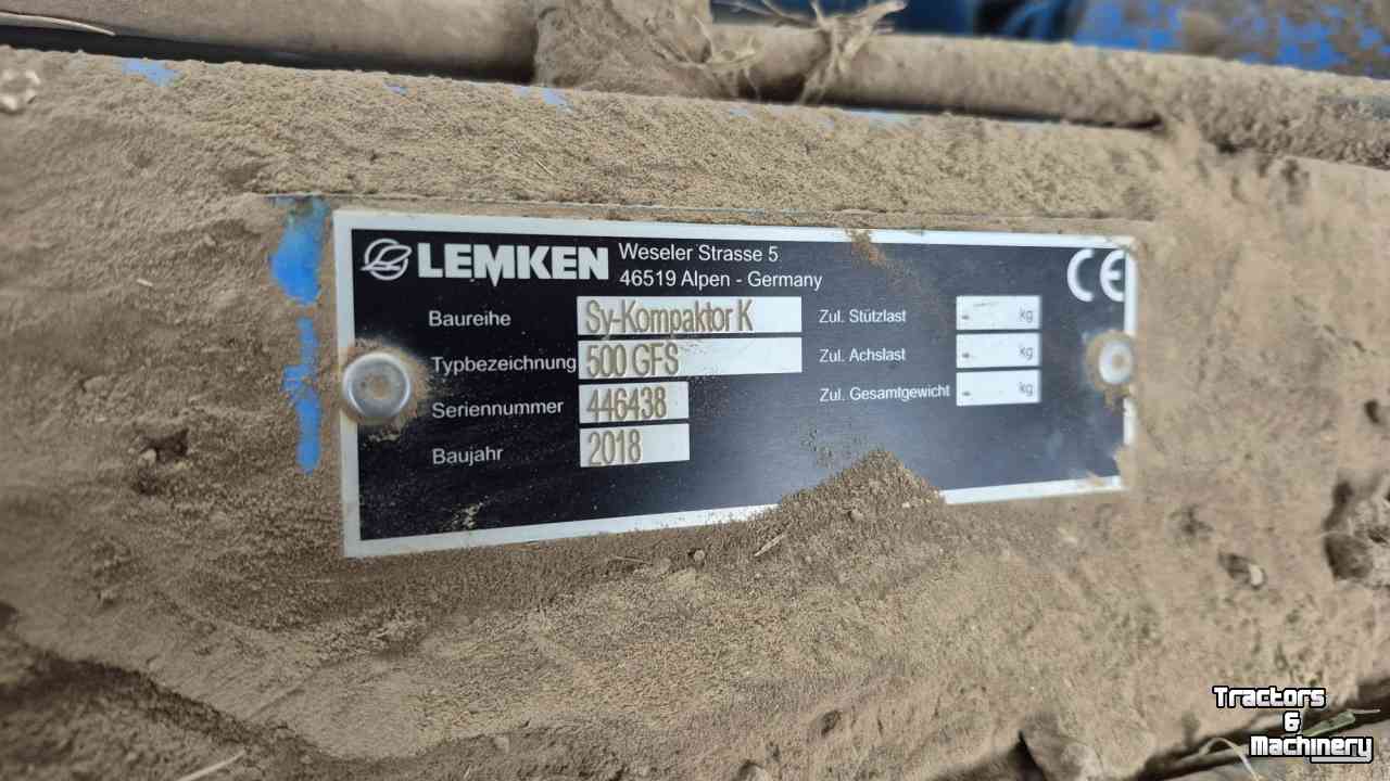 Cultivateur Lemken Kompaktor K500GFS