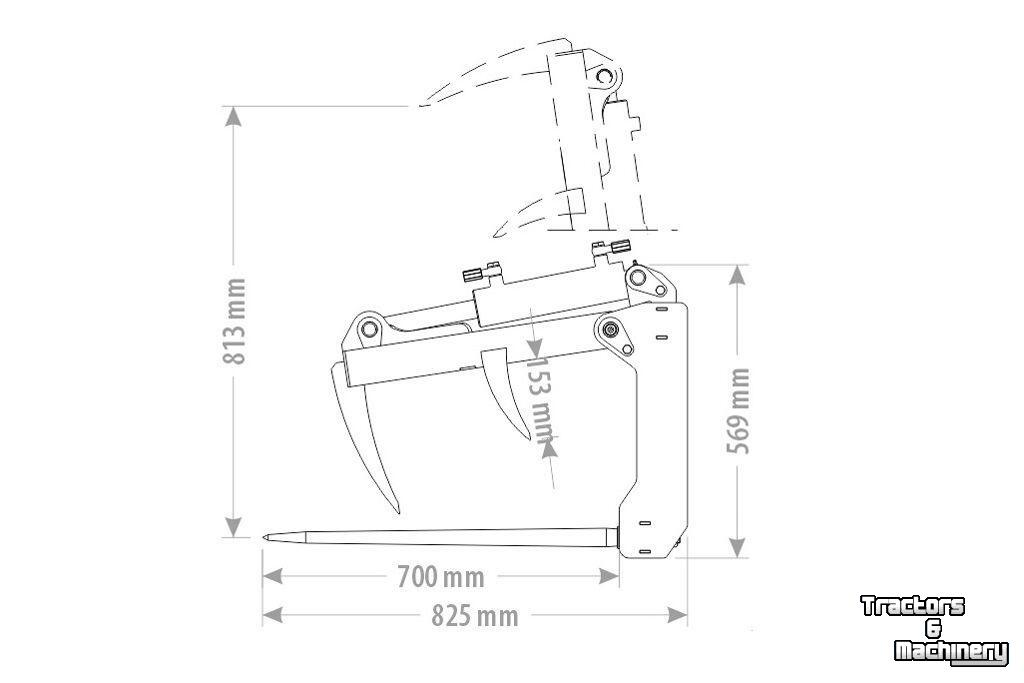 Benne à grappin / Fourche à grappin Qmac PELIKAANGRIJPER MINI 80 CM