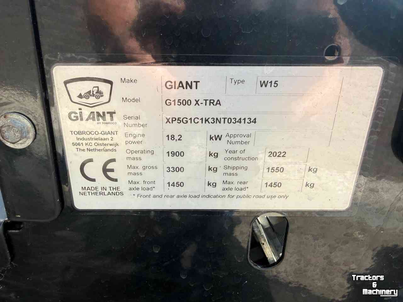 Chargeuse sur pneus Giant G1500 X tra
