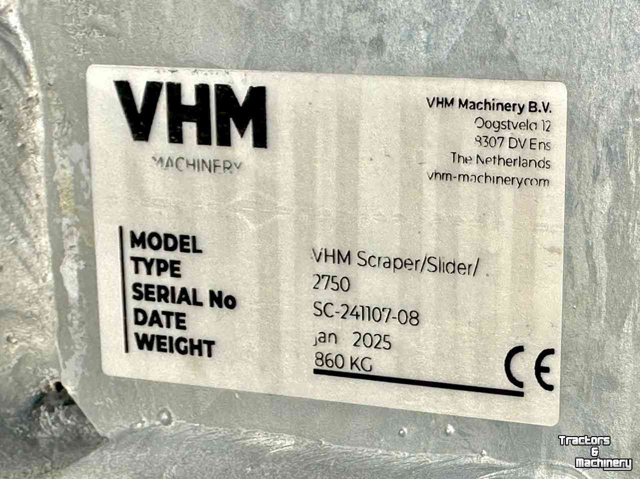 Lame niveleuse VHM Scrapr 2750 / driehoekschuif / grondschuif / grondschaaf