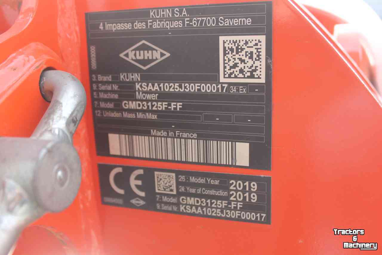 Faucheuse Kuhn GMD3125F-FF front schijvenmaaier frontmaaier snelwissel op de messen