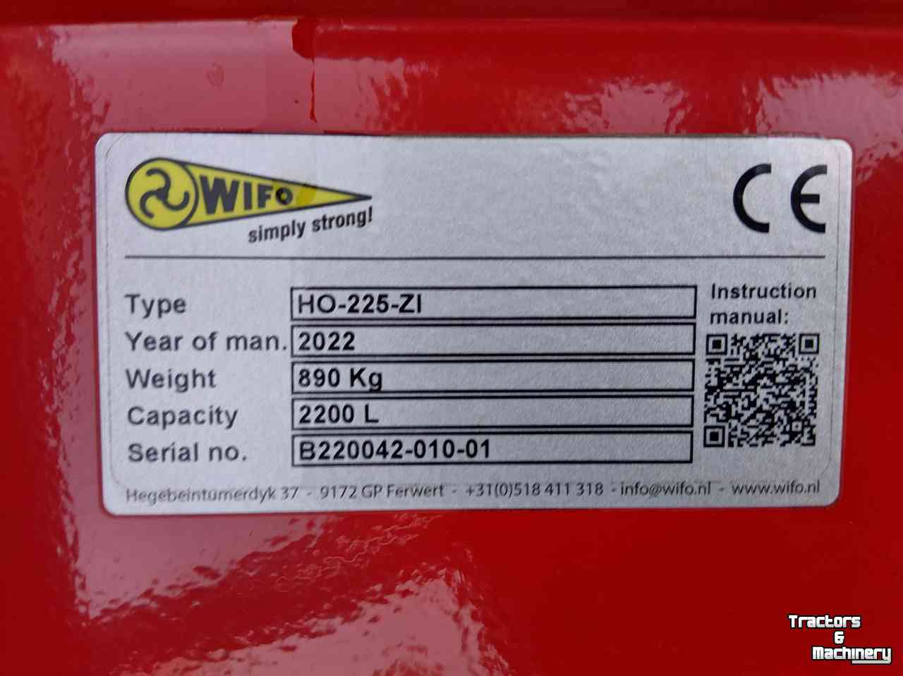 Godets chargeurs Wifo HO-225-ZI Aardappelschepbak / Heftruckbak / Bulkbak