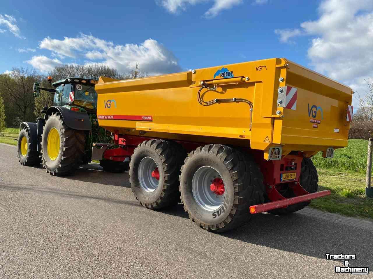 Tracteur John Deere 6175R Tractor 220 Pk + Gronddumper Tandemasser (22 ton)