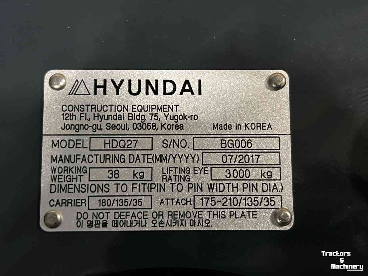 Mini pelleteuse Case Case CX30C New Holland E30C  Snelwissel - HYUNDAI HDQ27 Parts nr:32MK-95120CG