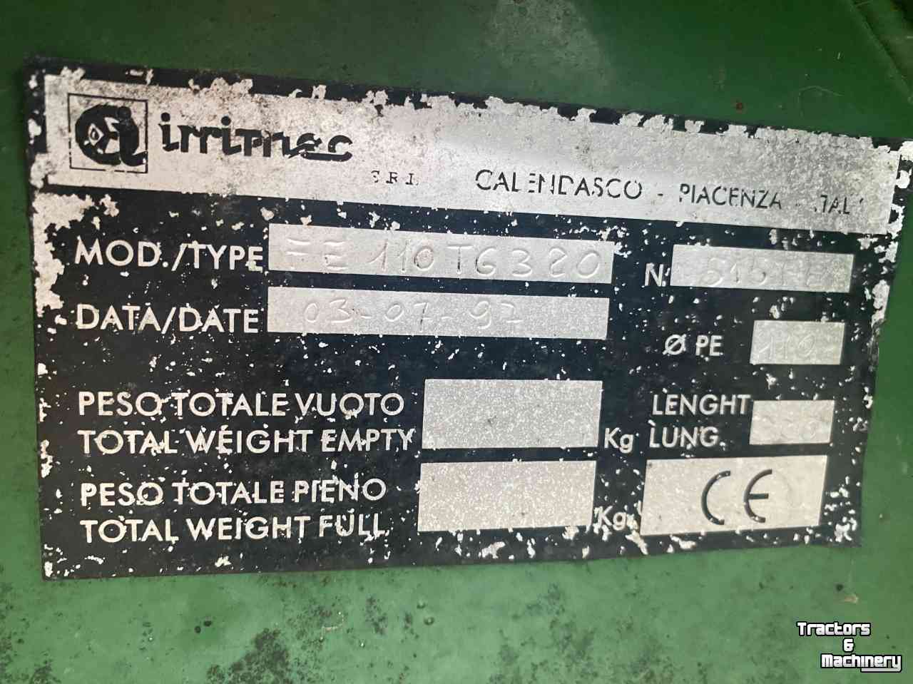 Enrouleur d‘irrigation Irrimec 110/320
