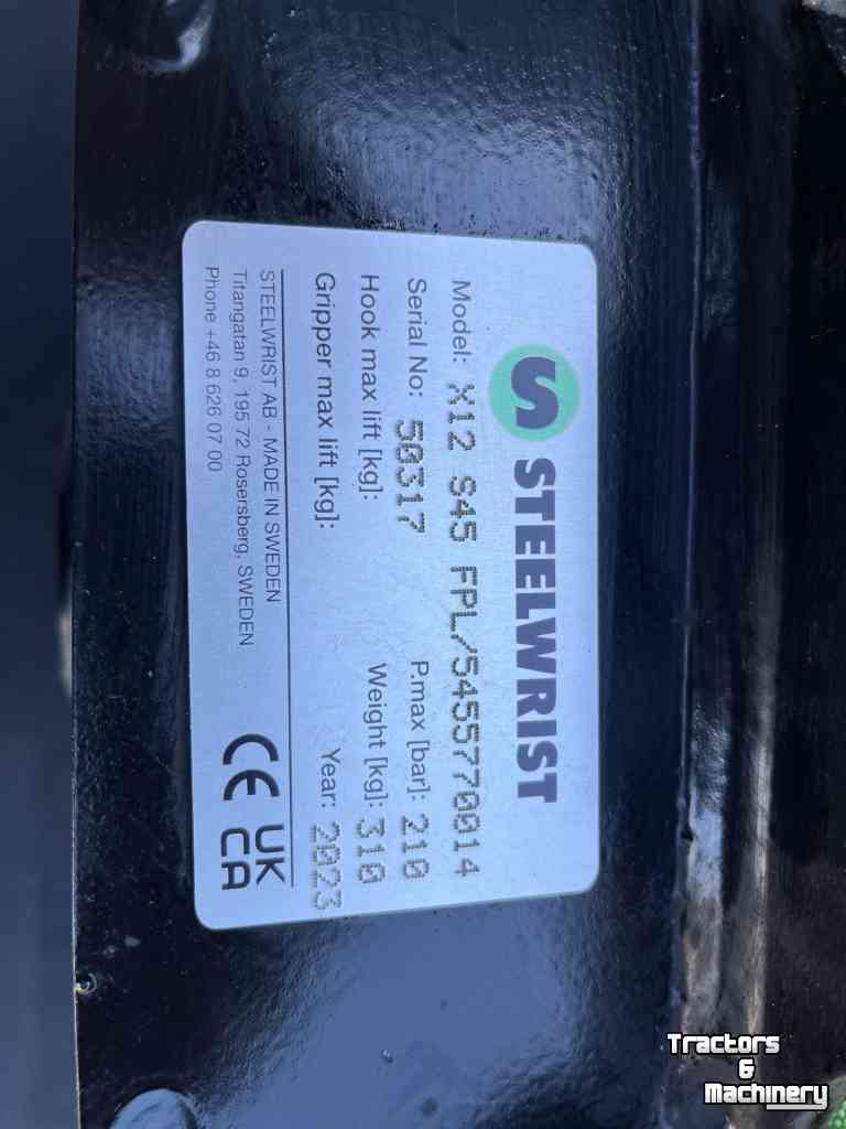 Têtes inclinables godets Steelwrist X12 s45/s45 Draai kantel stuk
