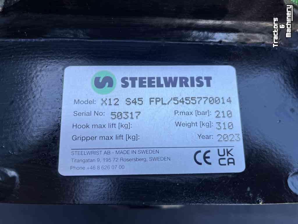 Têtes inclinables godets Steelwrist X12 s45/s45 Draai kantel stuk