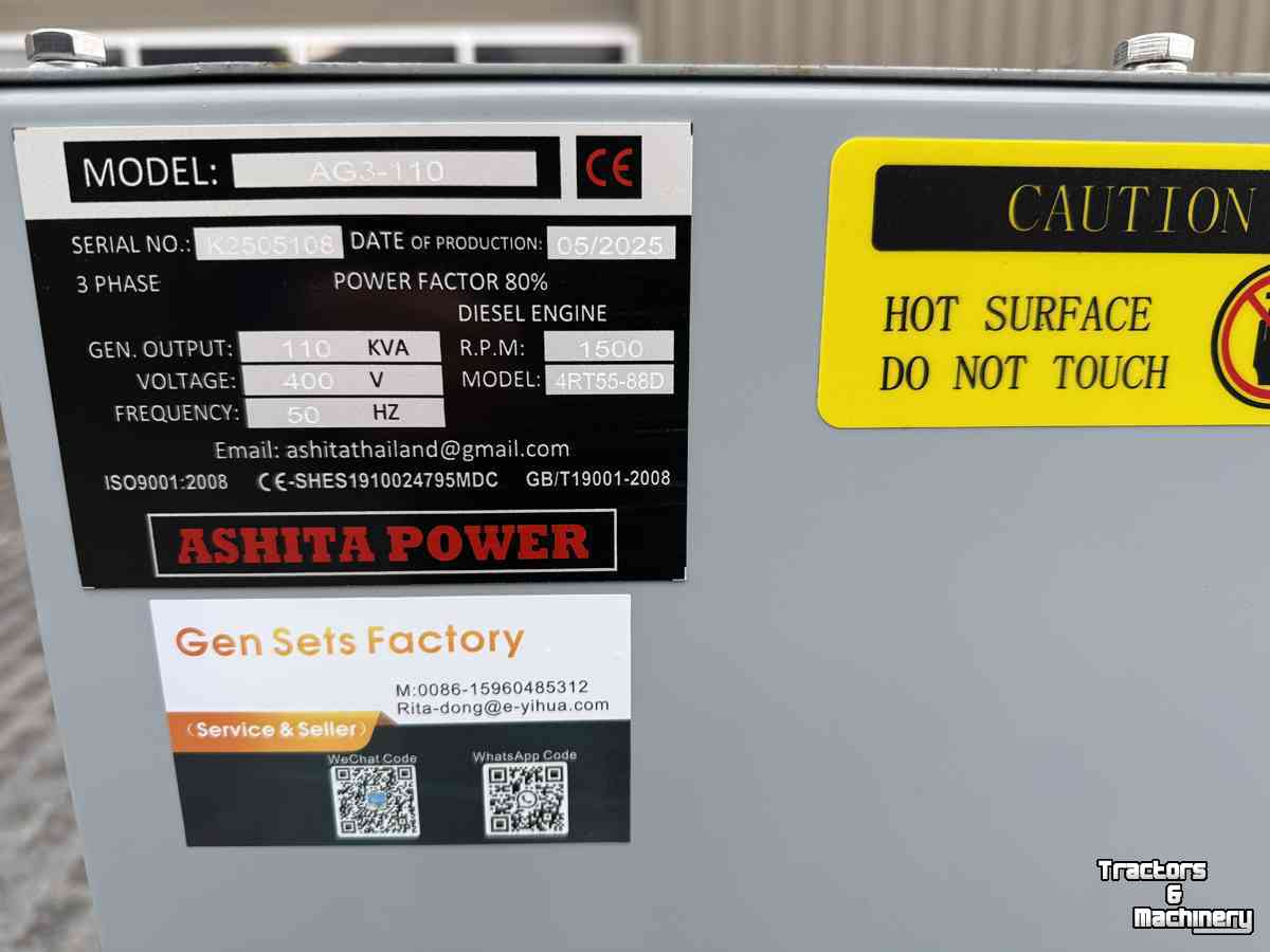 Groupes électrogènes  Ashita 110 KVA