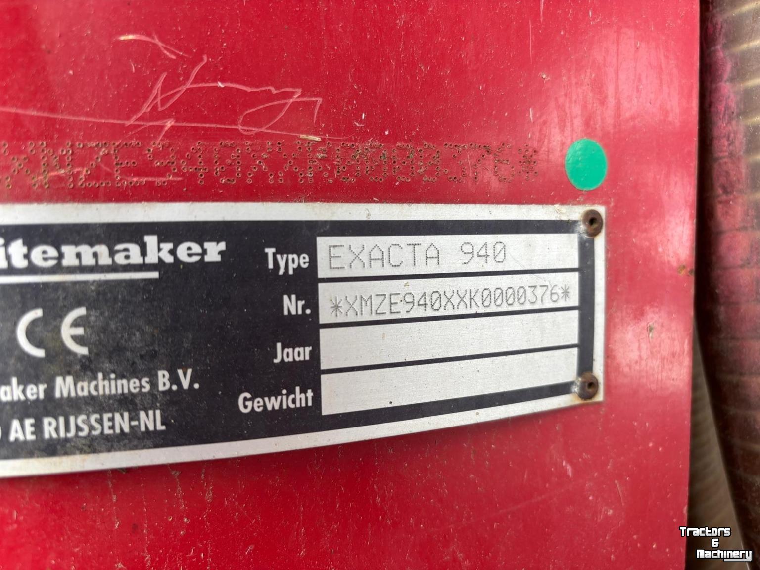 Injecteur de prairie Schuitemaker Exacta 940 sectie afsluiting