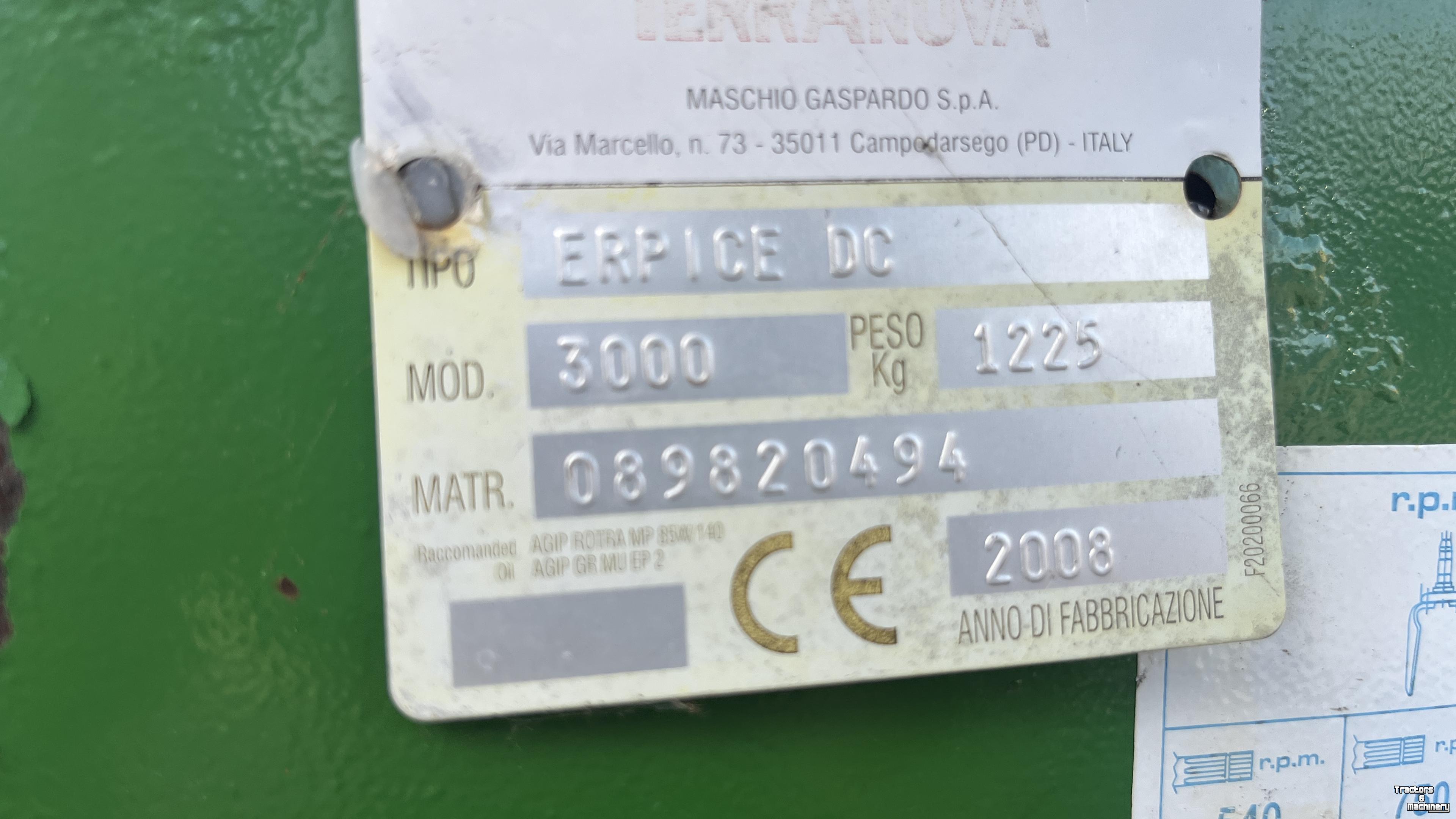 Autres matériel et accessoires de travail du sol TerraNova / Maschio 3 meter