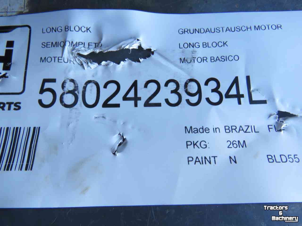 Moteur FPT NEF Long Blok 6-cil parts no:5802423934L