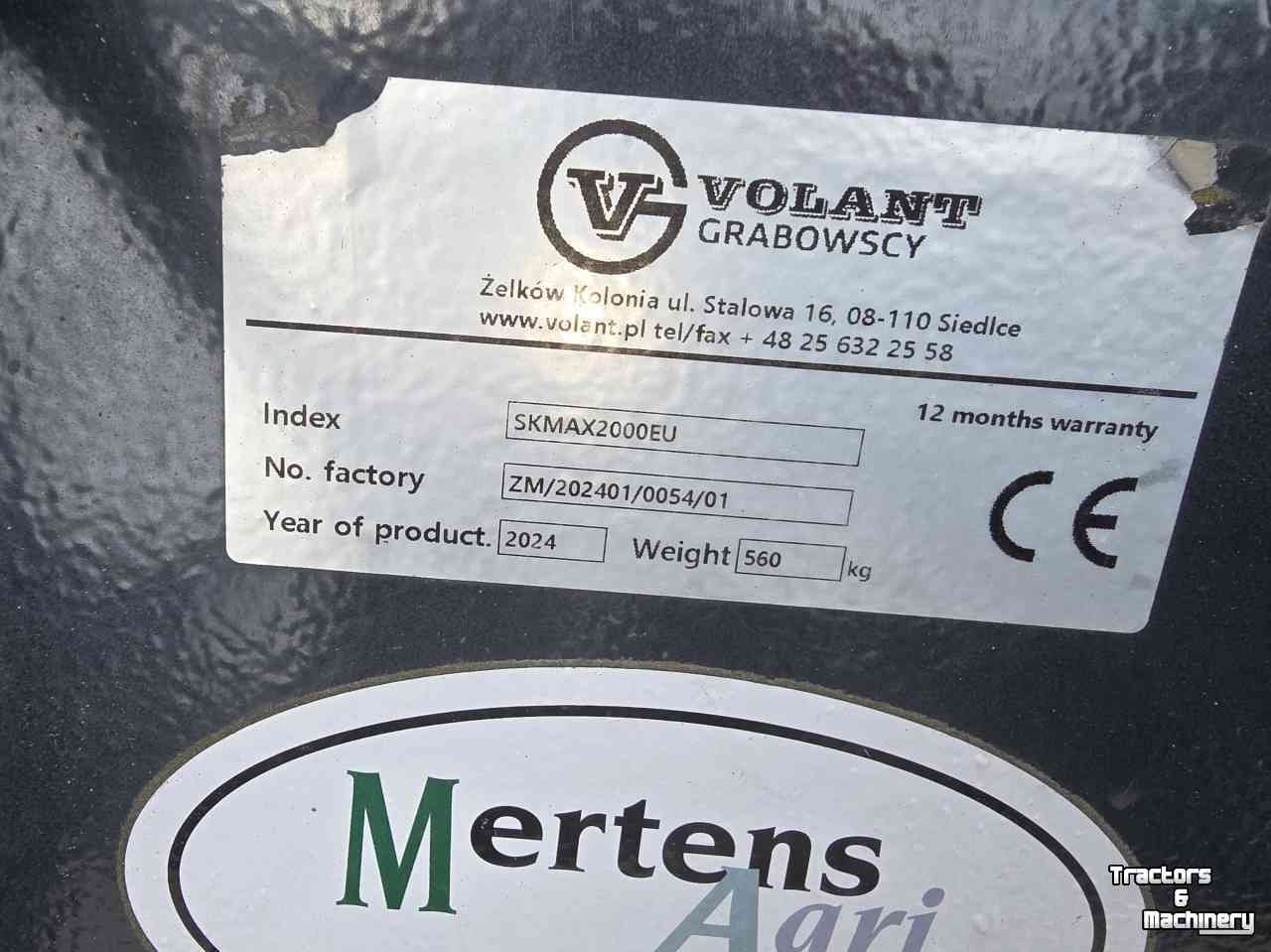 Godet de chargeur frontal  Volant Pelikaanbak 200 cm Euro aansluiting