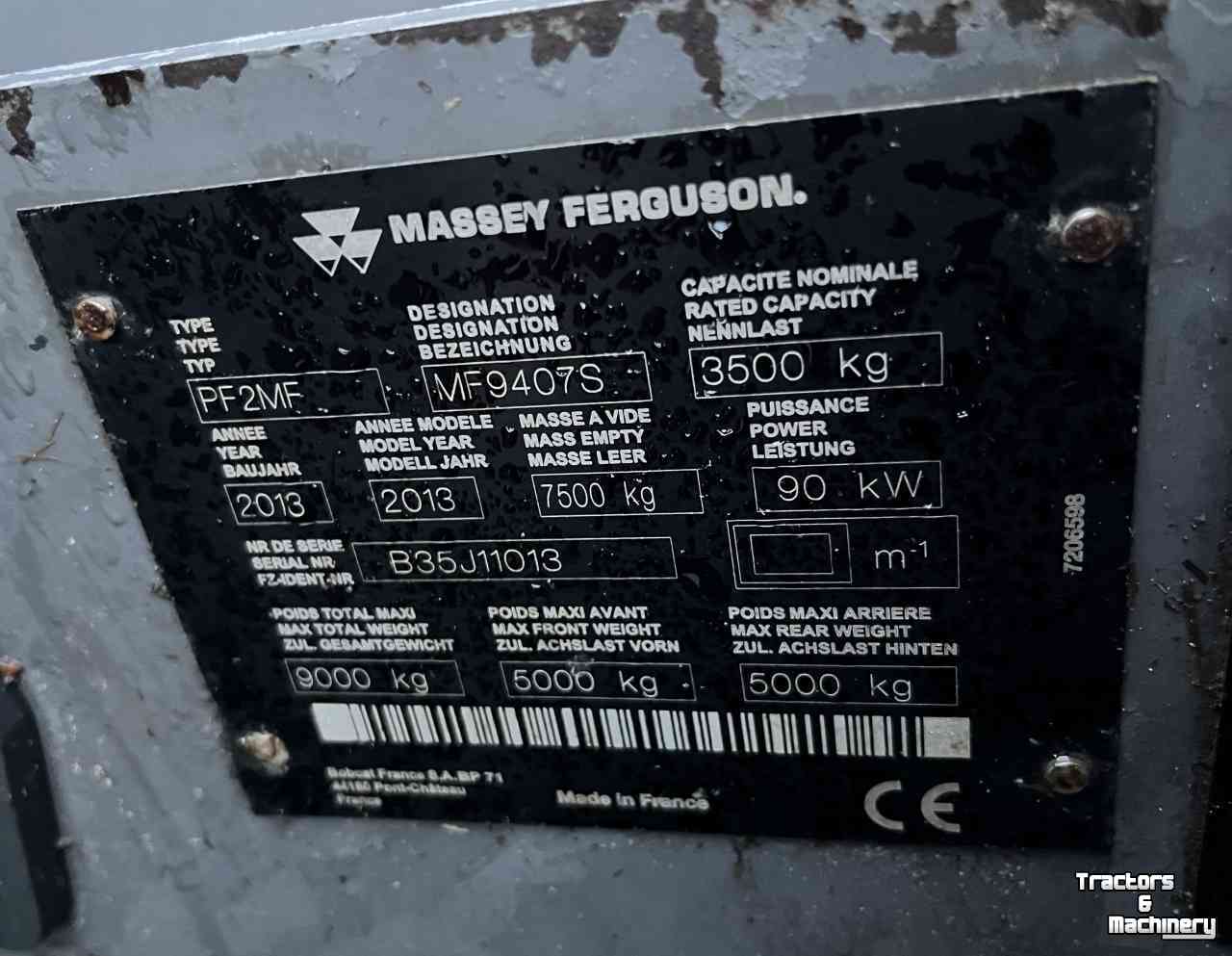 Chargeur Télescopique Massey Ferguson 9407S Xtra verreiker